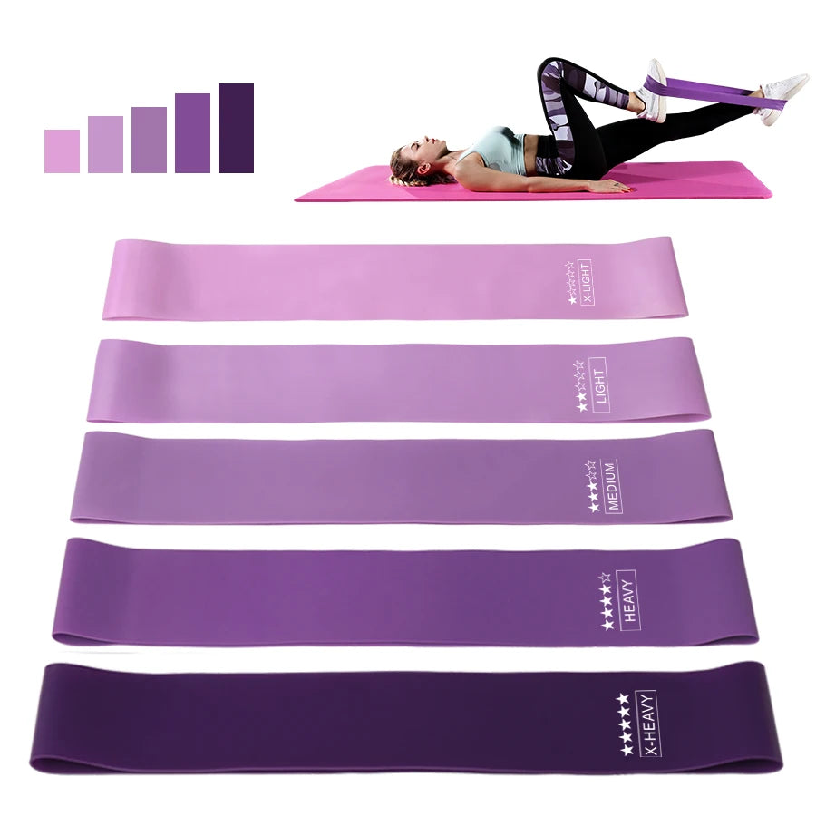 Faixas de Resistência Elásticas para Treinamento em Casa – Yoga, Pilates, Crossfit.