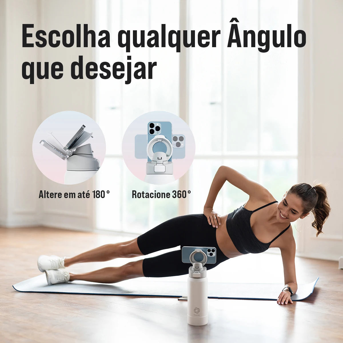 Garrafa Térmica com Suporte Magnético para Celular 950ml