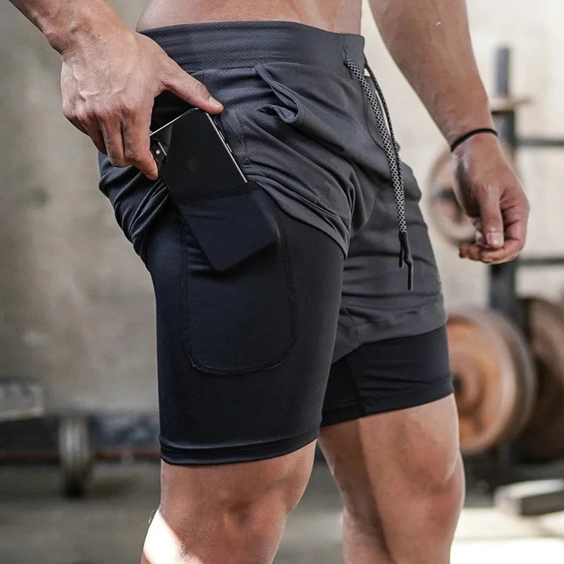 Short Masculino 2 em 1 Camo – Academia, Corrida e Treinos com Bolso Funcional