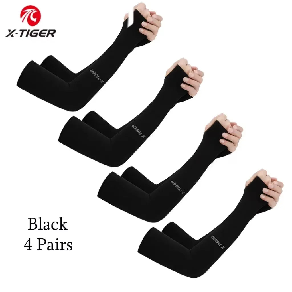Braçadeira Esportiva Unissex X-TIGER – Proteção Solar UV, Tecido Ice, Respirável para Ciclismo, Corrida e Esportes ao Ar Livre
