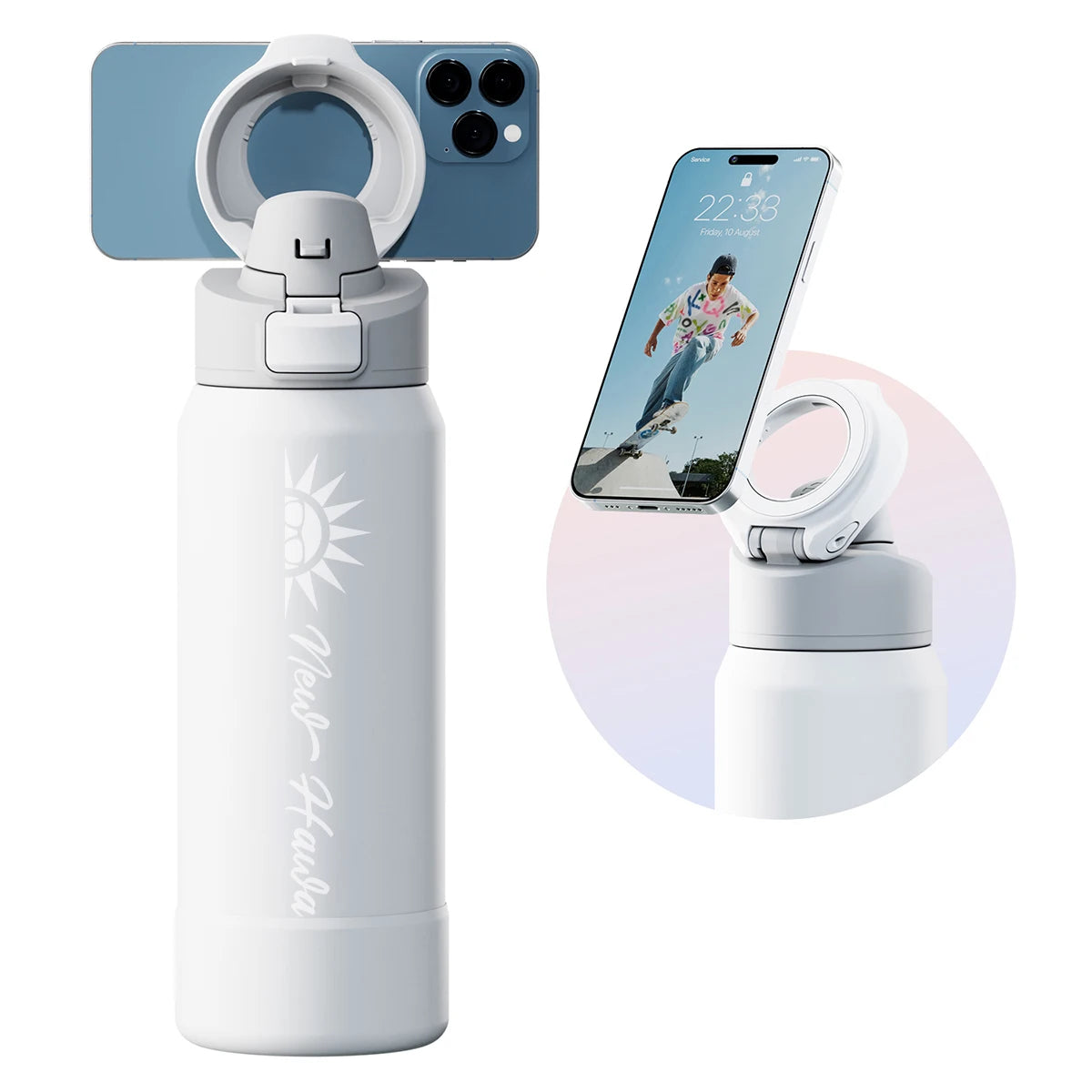 Garrafa Térmica com Suporte Magnético para Celular 950ml
