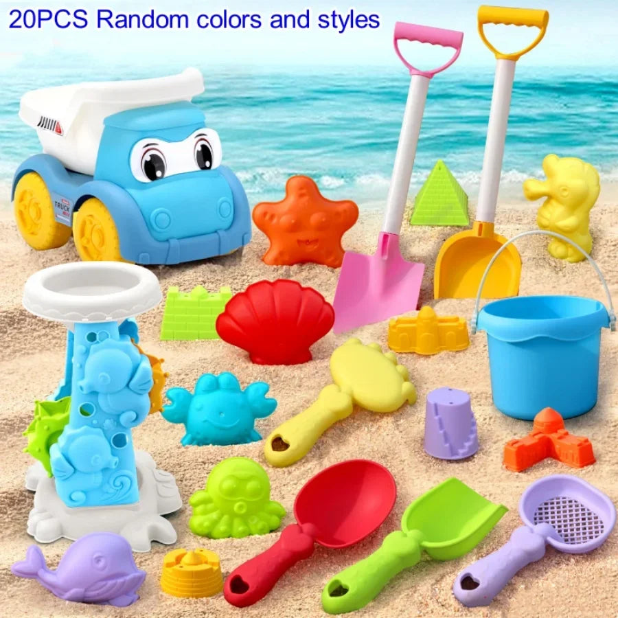 Kit de Brinquedos de Praia Infantil Completo com Carrinho e Acessórios