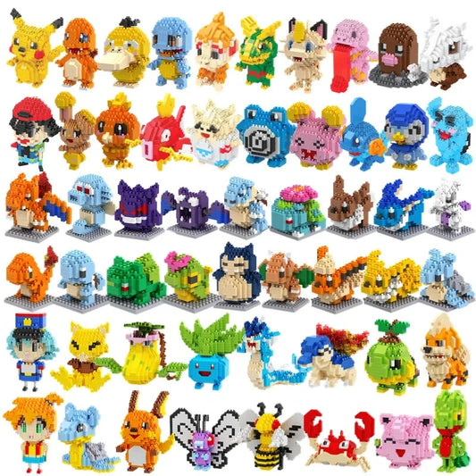 Micro Blocos de Montar Pokémon - Estilo Pixel Art 3D
