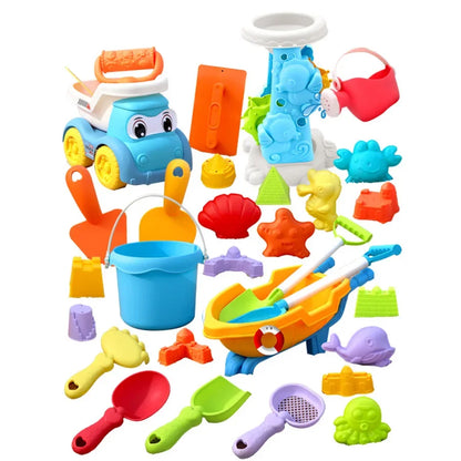 Kit de Brinquedos de Praia Infantil Completo com Carrinho e Acessórios